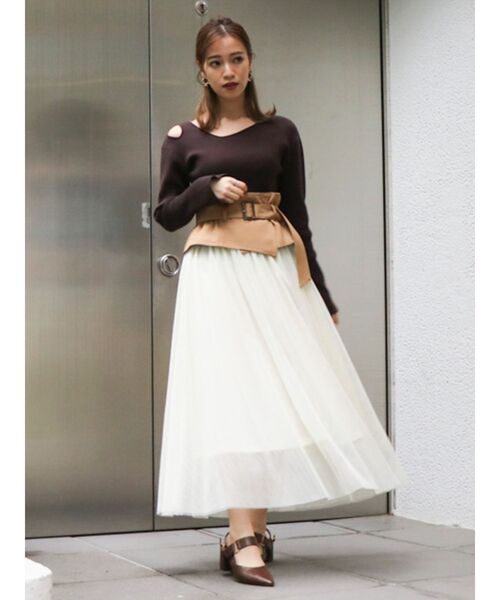 dazzlin(ダズリン)の「コルセットチュールスカート(スカート・レディース・パープル/ブラウン/オフホワイト・FREE)」の10枚目の写真