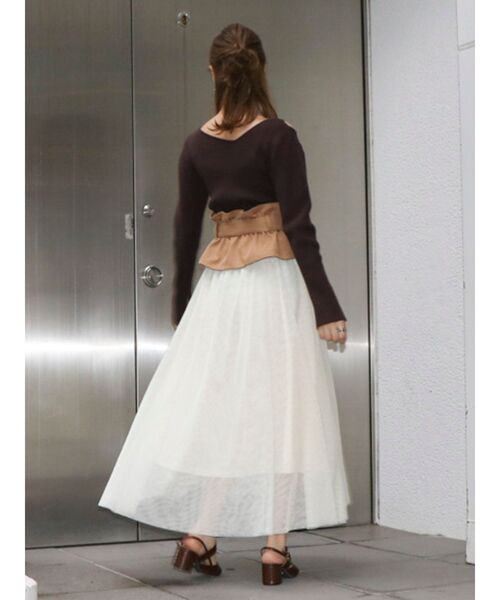 dazzlin(ダズリン)の「コルセットチュールスカート(スカート・レディース・パープル/ブラウン/オフホワイト・FREE)」の8枚目の写真