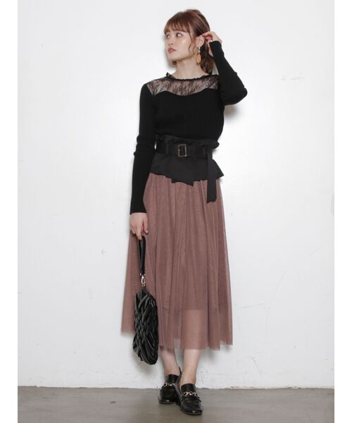 dazzlin(ダズリン)の「コルセットチュールスカート(スカート・レディース・パープル/ブラウン/オフホワイト・FREE)」の12枚目の写真