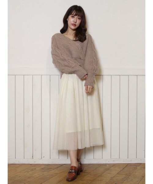 dazzlin(ダズリン)の「コルセットチュールスカート(スカート・レディース・パープル/ブラウン/オフホワイト・FREE)」の16枚目の写真