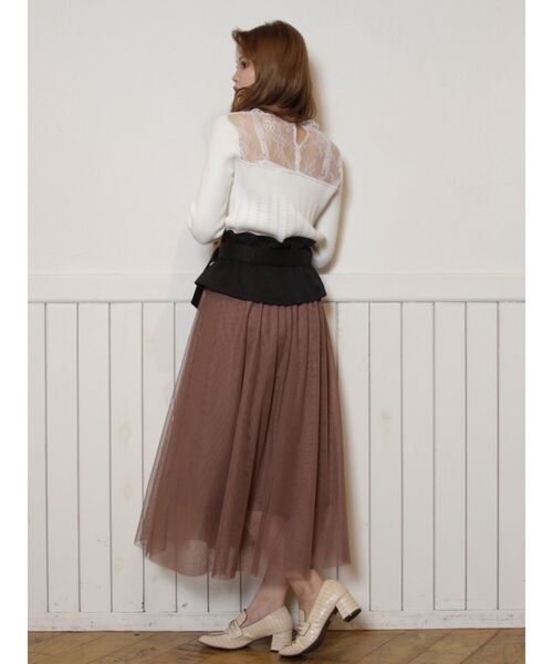 dazzlin(ダズリン)の「コルセットチュールスカート(スカート・レディース・パープル/ブラウン/オフホワイト・FREE)」の4枚目の写真