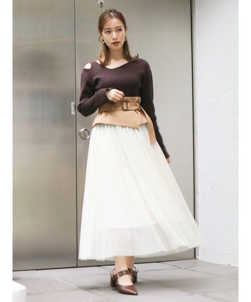 dazzlin(ダズリン)の「コルセットチュールスカート(スカート・レディース・パープル/ブラウン/オフホワイト・FREE)」の13枚目の写真