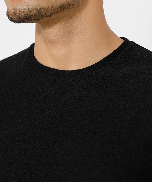 AZUL by moussy（アズールバイマウジー）の「SLAB PILE TEE/スラブパイルTシャツ（Tシャツ/カットソー・メンズ・ホワイト/ブラック/杢グレー・SMALL/MEDIUM/LARGE/X-LARGE/X-SMALL）」の14枚目の写真