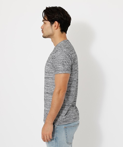 AZUL by moussy（アズールバイマウジー）の「SLAB PILE TEE/スラブパイルTシャツ（Tシャツ/カットソー・メンズ・ホワイト/ブラック/杢グレー・SMALL/MEDIUM/LARGE/X-LARGE/X-SMALL）」の8枚目の写真