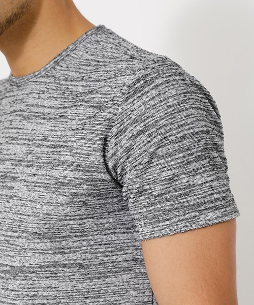 AZUL by moussy（アズールバイマウジー）の「SLAB PILE TEE/スラブパイルTシャツ（Tシャツ/カットソー・メンズ・ホワイト/ブラック/杢グレー・SMALL/MEDIUM/LARGE/X-LARGE/X-SMALL）」の5枚目の写真