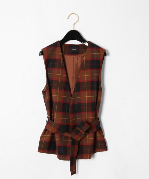 セール Diagram ダイアグラム のファッション Diagram ダイアグラム のベスト ベルト付チェックベスト をセール価格で購入できます Grace Continental ベスト ベルト付チェックベスト ベスト