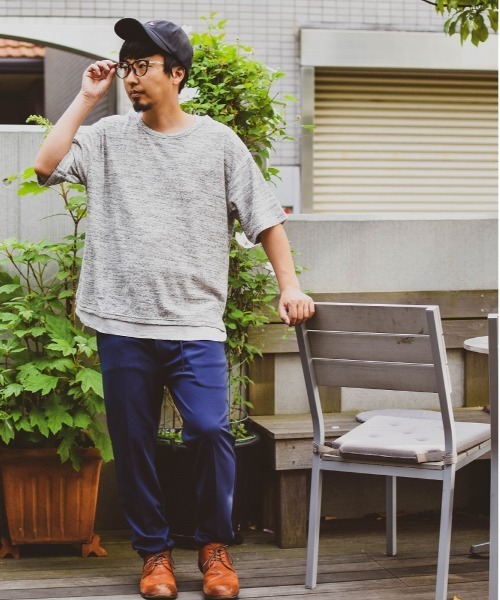 Mag.（マグ）の「梨地 スリムテーパードパンツ（スラックス・メンズ・ブラック/ベージュ/ブラウン/ブルー/グレイッシュベージュ・LARGE/X-LARGE/MEDIUM）」の13枚目の写真