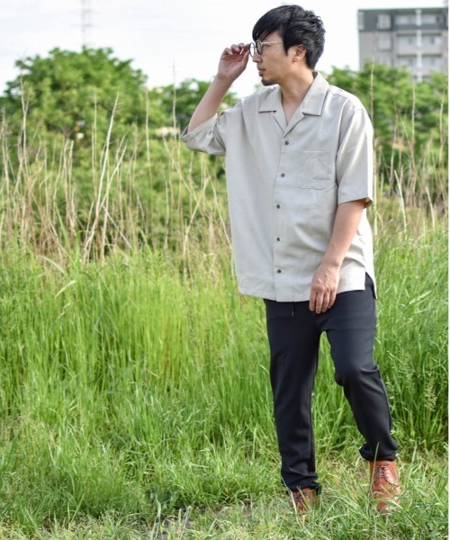 Mag.（マグ）の「梨地 スリムテーパードパンツ（スラックス・メンズ・ブラック/ベージュ/ブラウン/ブルー/グレイッシュベージュ・LARGE/X-LARGE/MEDIUM）」の11枚目の写真