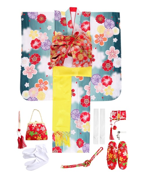七五三 着物 四つ身 7歳 女の子 15点セット（着物）｜KYOETSU