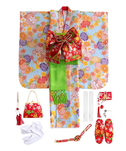 セール】七五三 着物 四つ身 7歳 女の子 15点セット（着物