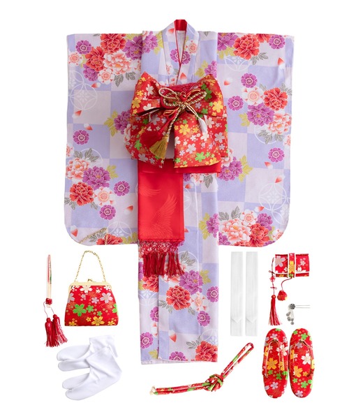 セール】七五三 着物 四つ身 7歳 女の子 15点セット（着物