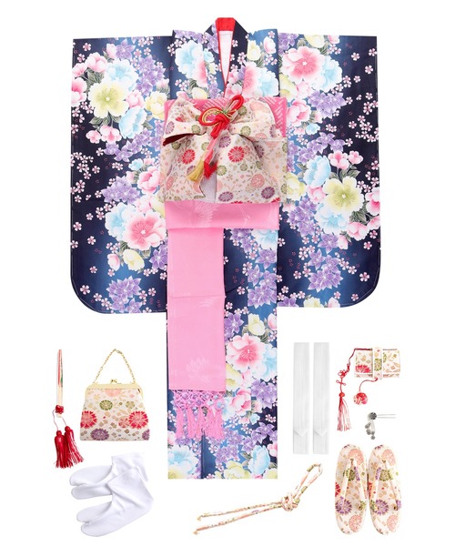 セール】七五三 着物 四つ身 7歳 女の子 15点セット（着物
