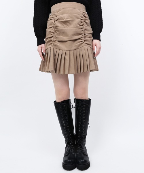 WC（ダブル シー）の「WC/ドロスト切り替えスカート（スカート・レディース・ブラック/ベージュ・FREE）」の4枚目の写真
