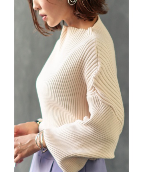 Bonjour Sagan（ボンジュールサガン）の「リブドルマンプルオーバー（ニット/セーター・レディース・ブラック/グリーン/アイボリー/イエロー・FREE）」の8枚目の写真