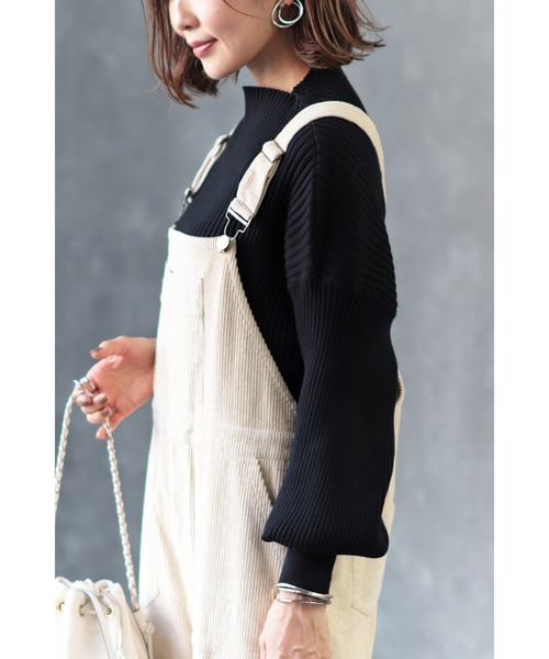 Bonjour Sagan（ボンジュールサガン）の「リブドルマンプルオーバー（ニット/セーター・レディース・ブラック/グリーン/アイボリー/イエロー・FREE）」の11枚目の写真