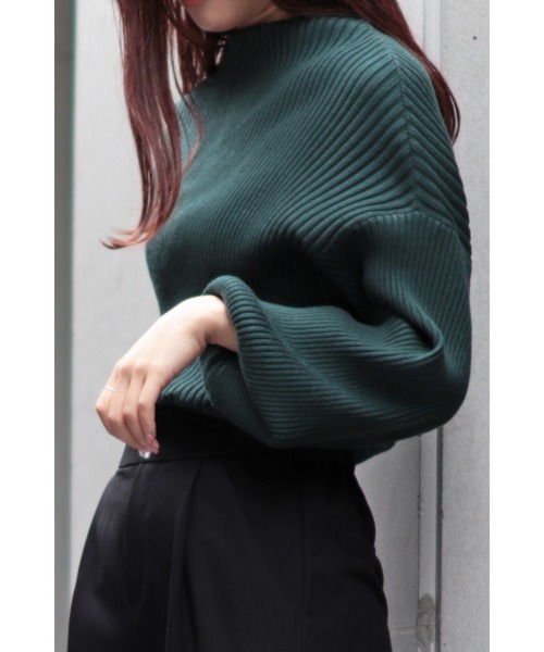 Bonjour Sagan（ボンジュールサガン）の「リブドルマンプルオーバー（ニット/セーター・レディース・ブラック/グリーン/アイボリー/イエロー・FREE）」の13枚目の写真