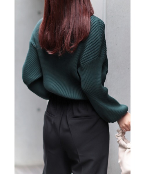 Bonjour Sagan（ボンジュールサガン）の「リブドルマンプルオーバー（ニット/セーター・レディース・ブラック/グリーン/アイボリー/イエロー・FREE）」の14枚目の写真