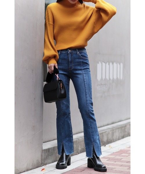 Bonjour Sagan（ボンジュールサガン）の「リブドルマンプルオーバー（ニット/セーター・レディース・ブラック/グリーン/アイボリー/イエロー・FREE）」の19枚目の写真