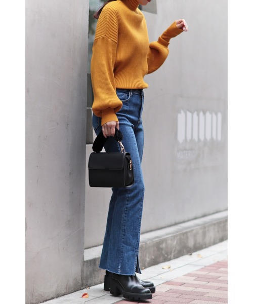 Bonjour Sagan（ボンジュールサガン）の「リブドルマンプルオーバー（ニット/セーター・レディース・ブラック/グリーン/アイボリー/イエロー・FREE）」の20枚目の写真