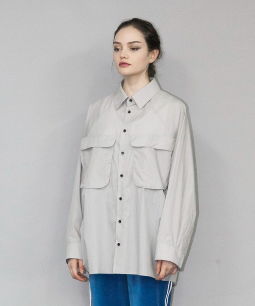 my beautiful landlet グレーオーバーサイズシャツ my beautiful landlet シャツ 「my landlet」 WOOL TWILL