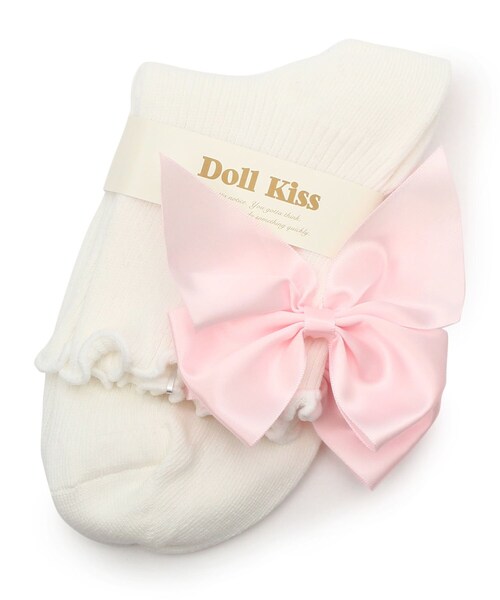 DOLL KISS(ドールキス)の「9色展開◆BIGリボン付きクルーソックス 靴下(ソックス/靴下・レディース・ホワイト/アイボリー/ワインレッド/ホワイト系9/ブラック系8/パープル系/ピンク系/ワイン系9/ブルー・99)」の7枚目の写真