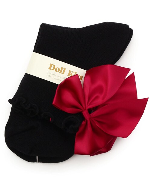 DOLL KISS(ドールキス)の「9色展開◆BIGリボン付きクルーソックス 靴下(ソックス/靴下・レディース・ホワイト/アイボリー/ワインレッド/ホワイト系9/ブラック系8/パープル系/ピンク系/ワイン系9/ブルー・99)」の9枚目の写真