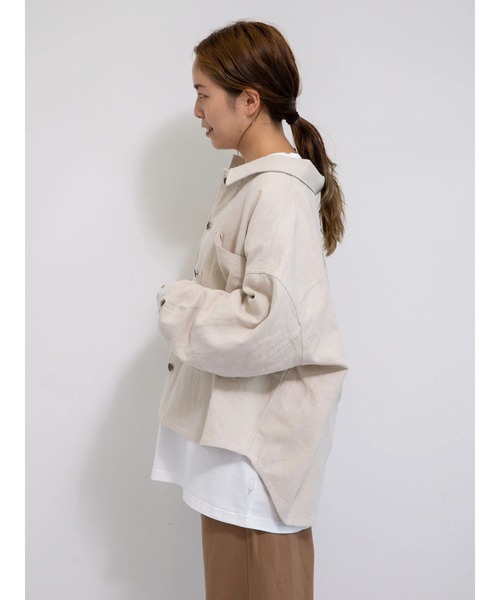 Dickies（ディッキーズ）の「【WEB限定】Dickiesビックシルエットカバーオール ＊（ミリタリージャケット・レディース・アイボリー/グリーン・MEDIUM）」の20枚目の写真