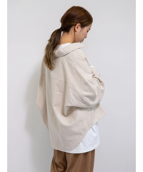 Dickies（ディッキーズ）の「【WEB限定】Dickiesビックシルエットカバーオール ＊（ミリタリージャケット・レディース・アイボリー/グリーン・MEDIUM）」の12枚目の写真