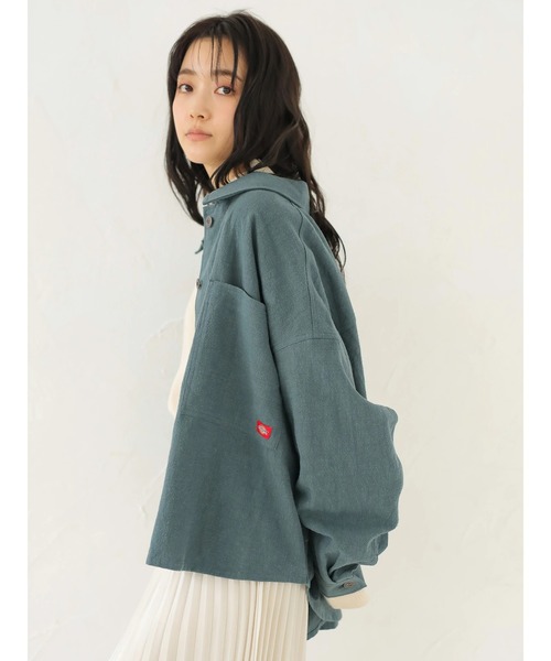 Dickies（ディッキーズ）の「【WEB限定】Dickiesビックシルエットカバーオール ＊（ミリタリージャケット・レディース・アイボリー/グリーン・MEDIUM）」の22枚目の写真