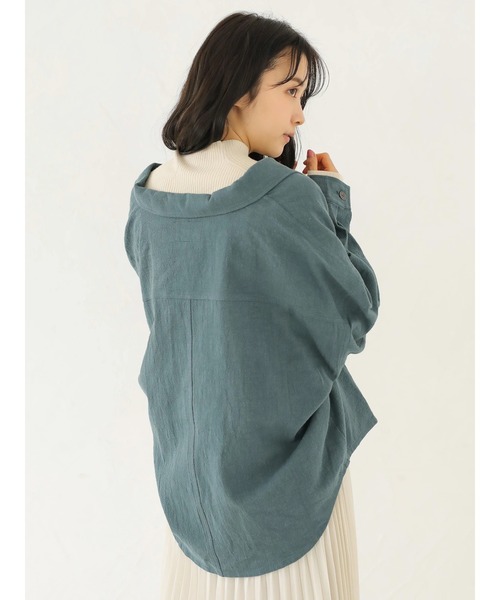 Dickies（ディッキーズ）の「【WEB限定】Dickiesビックシルエットカバーオール ＊（ミリタリージャケット・レディース・アイボリー/グリーン・MEDIUM）」の3枚目の写真