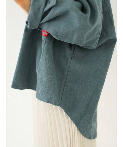 Dickies（ディッキーズ）の「【WEB限定】Dickiesビックシルエットカバーオール ＊（ミリタリージャケット・レディース・アイボリー/グリーン・MEDIUM）」の19枚目の写真