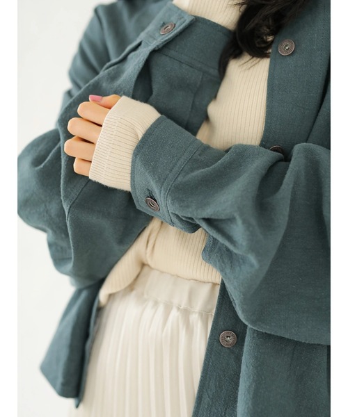 Dickies（ディッキーズ）の「【WEB限定】Dickiesビックシルエットカバーオール ＊（ミリタリージャケット・レディース・アイボリー/グリーン・MEDIUM）」の9枚目の写真