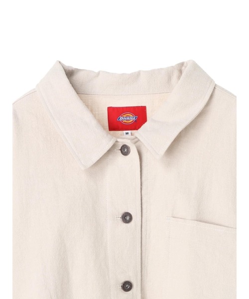 Dickies（ディッキーズ）の「【WEB限定】Dickiesビックシルエットカバーオール ＊（ミリタリージャケット・レディース・アイボリー/グリーン・MEDIUM）」の5枚目の写真