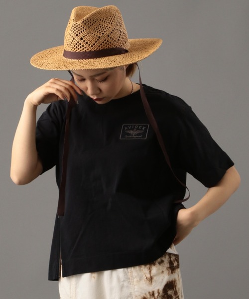 AVIREX（アヴィレックス）の「サイドジップ ワッペンプルオーバー/ SIDE ZIP WAPPEN PULL OVER（Tシャツ/カットソー・レディース・オフホワイト/オレンジ/ブラック・FREE）」の12枚目の写真