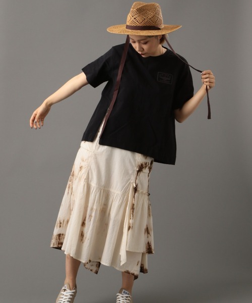 AVIREX（アヴィレックス）の「サイドジップ ワッペンプルオーバー/ SIDE ZIP WAPPEN PULL OVER（Tシャツ/カットソー・レディース・オフホワイト/オレンジ/ブラック・FREE）」の9枚目の写真