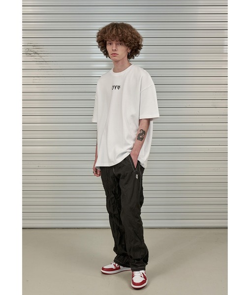 OY(オーワイ)の「『OY/オーワイ』TEXTURE LOGO T/テクスチャーロゴ Tシャツ 半袖 ハーフスリーブカットソー(Tシャツ/カットソー・メンズ・ホワイト/ブラック・FREE)」の11枚目の写真