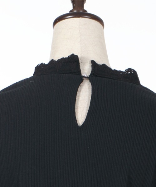 axes femme（アクシーズファム）の「オーガンジーレースリブＰＯ（Tシャツ/カットソー・レディース・ブラック/ラベンダー/キナリ・MEDIUM）」の14枚目の写真