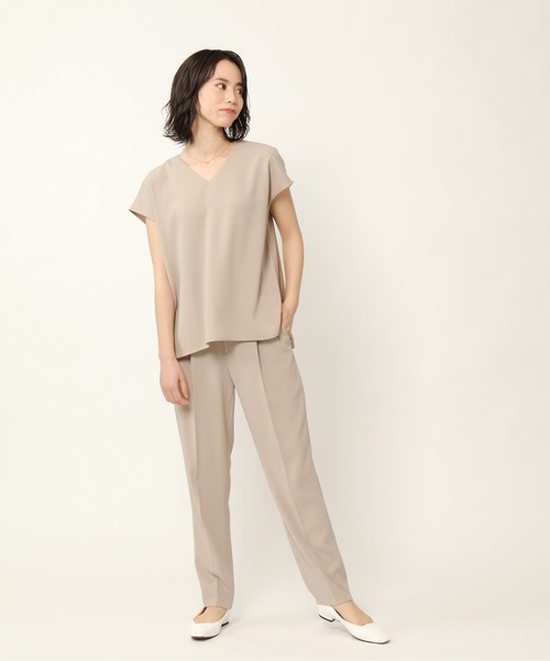 KASHIYAMA（カシヤマ）の「＜WASHABLE＞オックス 2wayストレッチ 1タックテーパードパンツ（その他パンツ・レディース・カーキ/ネイビー/キャメル/ベージュ・マルチサイズ）」の5枚目の写真