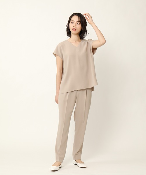 KASHIYAMA（カシヤマ）の「＜WASHABLE＞オックス 2wayストレッチ 1タックテーパードパンツ（その他パンツ・レディース・カーキ/ネイビー/キャメル/ベージュ・マルチサイズ）」の6枚目の写真