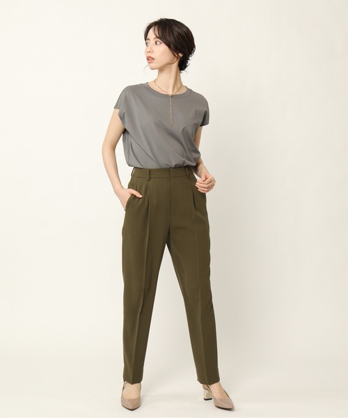 KASHIYAMA（カシヤマ）の「＜WASHABLE＞オックス 2wayストレッチ 1タックテーパードパンツ（その他パンツ・レディース・カーキ/ネイビー/キャメル/ベージュ・マルチサイズ）」の12枚目の写真