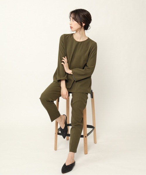 KASHIYAMA（カシヤマ）の「＜WASHABLE＞オックス 2wayストレッチ 1タックテーパードパンツ（その他パンツ・レディース・カーキ/ネイビー/キャメル/ベージュ・マルチサイズ）」の10枚目の写真