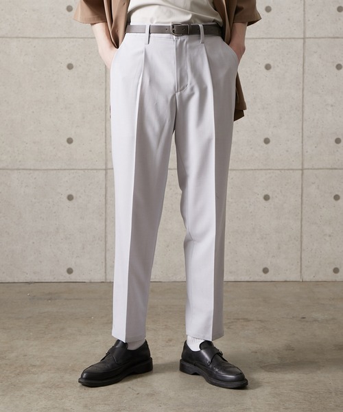 JUNRED（ジュンレッド）の「【セットアップ対応】エアリーストレッチスリム（スラックス・メンズ・ブルー/ダークブラウン/ライトグレー・S/M/L）」の2枚目の写真