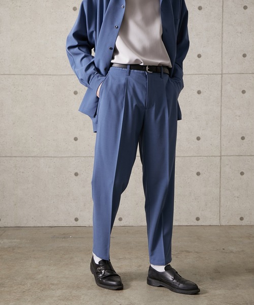 JUNRED（ジュンレッド）の「【セットアップ対応】エアリーストレッチスリム（スラックス・メンズ・ブルー/ダークブラウン/ライトグレー・S/M/L）」の14枚目の写真