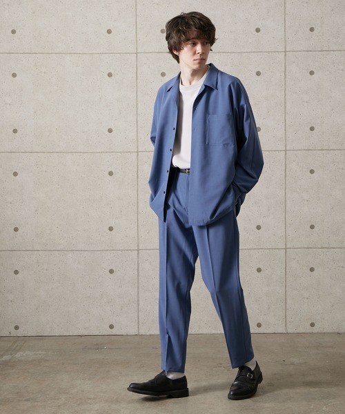 JUNRED（ジュンレッド）の「【セットアップ対応】エアリーストレッチスリム（スラックス・メンズ・ブルー/ダークブラウン/ライトグレー・S/M/L）」の5枚目の写真