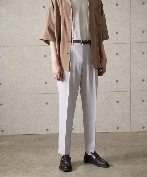 JUNRED（ジュンレッド）の「【セットアップ対応】エアリーストレッチスリム（スラックス・メンズ・ブルー/ダークブラウン/ライトグレー・S/M/L）」の4枚目の写真