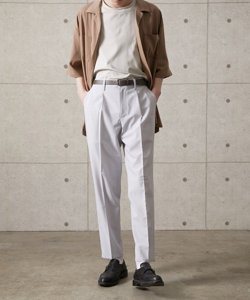 JUNRED（ジュンレッド）の「【セットアップ対応】エアリーストレッチスリム（スラックス・メンズ・ブルー/ダークブラウン/ライトグレー・S/M/L）」の10枚目の写真