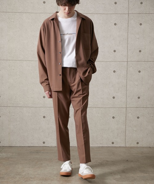 JUNRED（ジュンレッド）の「【セットアップ対応】エアリーストレッチスリム（スラックス・メンズ・ブルー/ダークブラウン/ライトグレー・S/M/L）」の12枚目の写真