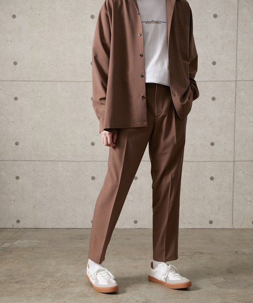 JUNRED（ジュンレッド）の「【セットアップ対応】エアリーストレッチスリム（スラックス・メンズ・ブルー/ダークブラウン/ライトグレー・S/M/L）」の6枚目の写真