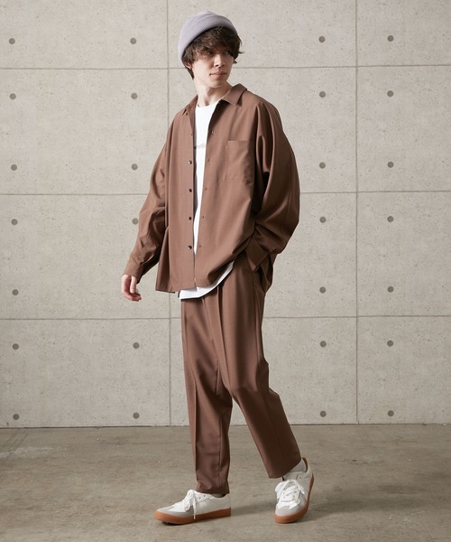 JUNRED（ジュンレッド）の「【セットアップ対応】エアリーストレッチスリム（スラックス・メンズ・ブルー/ダークブラウン/ライトグレー・S/M/L）」の7枚目の写真