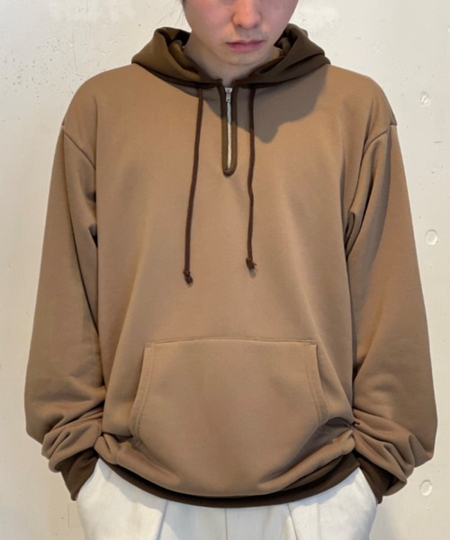 GARDEN TOKYO(ガーデントウキョウ)の「UNNAMED/アンネームド/half zip parka/ハーフジップパーカー(パーカー・メンズ・サックスブルー/ブラウン/ブラック/グレー・FREE)」の9枚目の写真